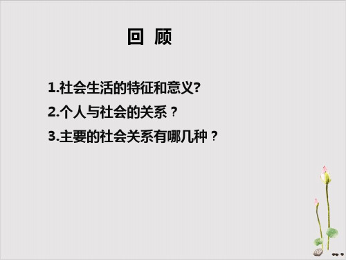 人教版八年级道德与法治上在社会中成长(20张PPT)