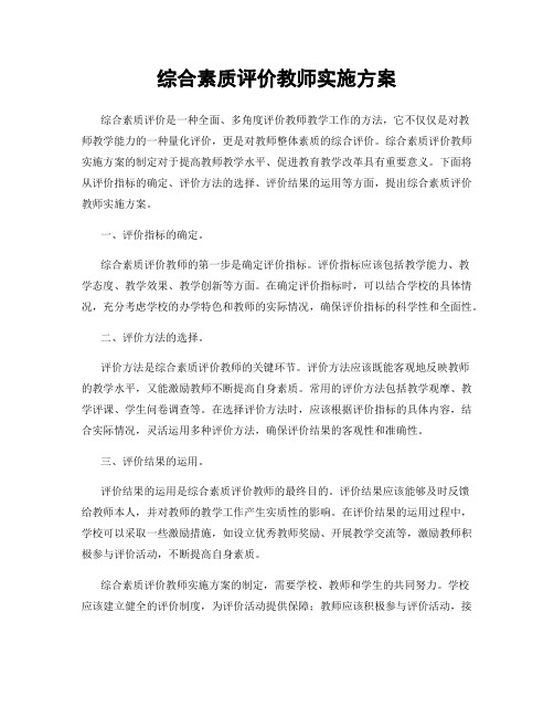 综合素质评价教师实施方案