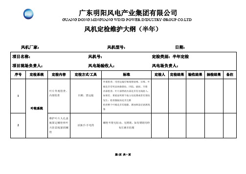 明阳风机半年定检大纲