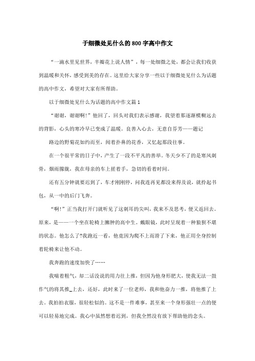 于细微处见什么的800字高中作文