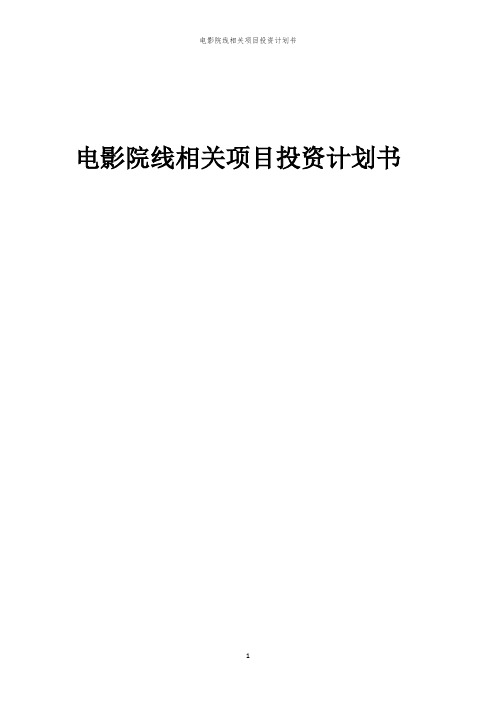 电影院线相关项目投资计划书