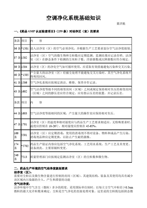 空调净化系统基础知识