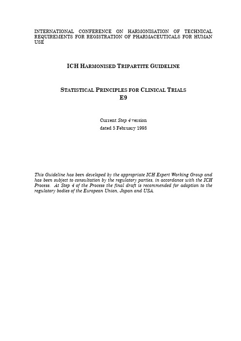 E9 Statistical Principles for Clinical Trials