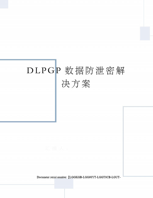 DLPGP数据防泄密解决方案