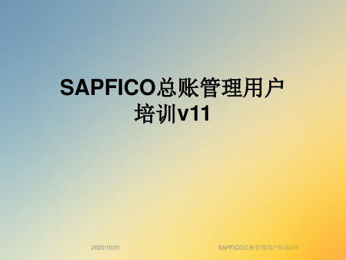 SAPFICO总账管理用户培训v11