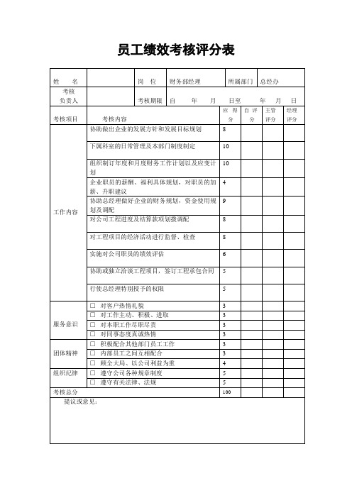 建筑施工岗位绩效考核(DOC)