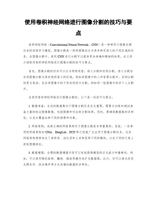 使用卷积神经网络进行图像分割的技巧与要点