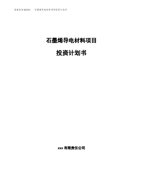 石墨烯导电材料项目投资计划书