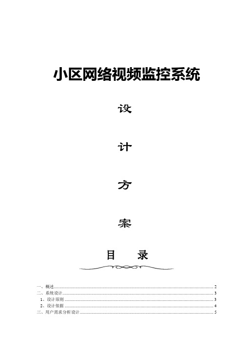 小区网络视频监控系统方案