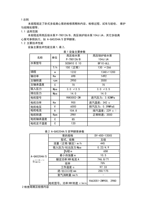 高压水泵检修规程