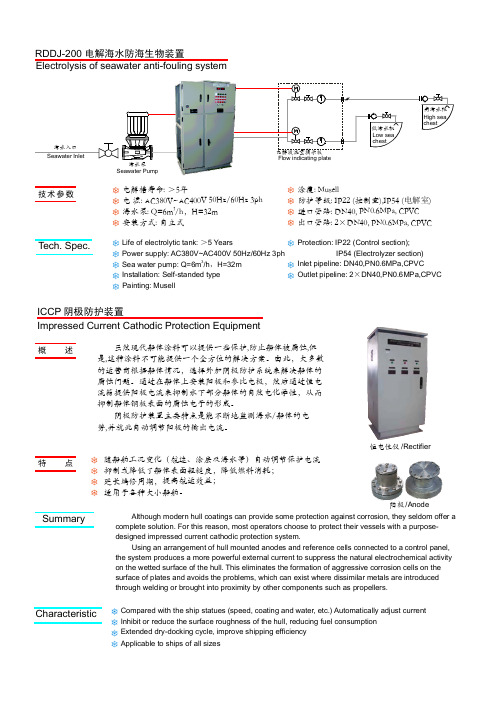 RDDJ-200 电解海水防海生物装置