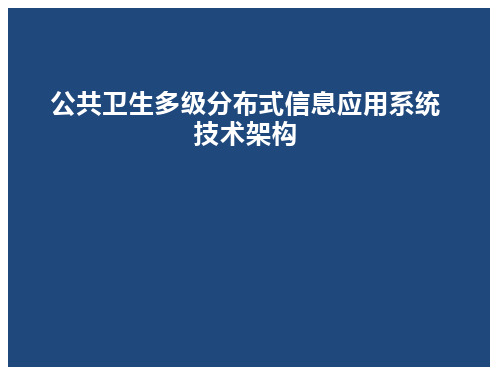 公共卫生多级分布式信息应用系统技术架构