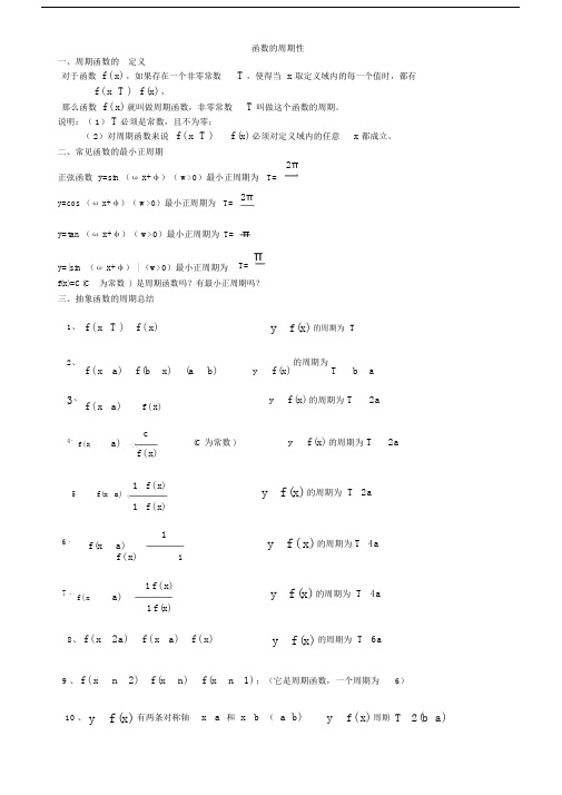 高中数学函数周期性总结计划.doc