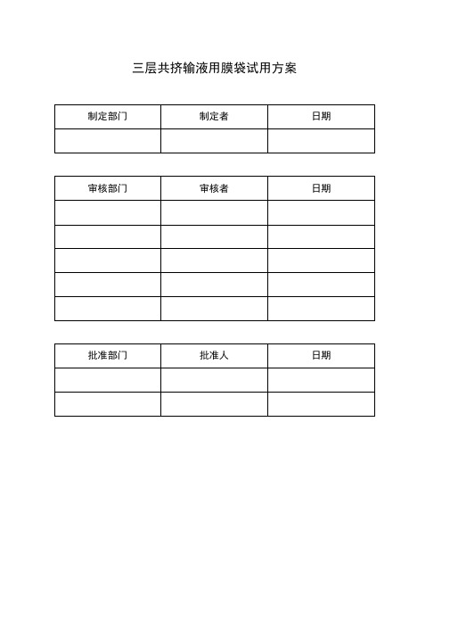 三层共挤输液用膜袋试用方案