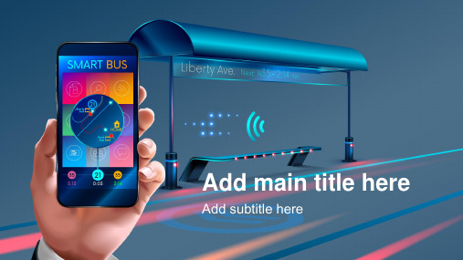 新版信息化智能公交车站网络ppt模板