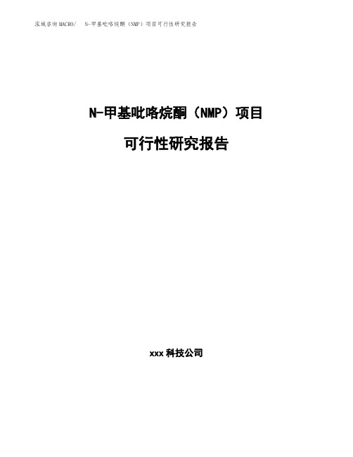 N-甲基吡咯烷酮(NMP)项目可行性研究报告(立项备案模板范文)