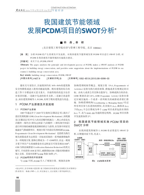 我国建筑节能领域发展PCDM项目的SWOT分析