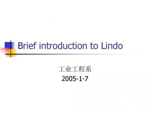 利用Lindo解决线性规划问题