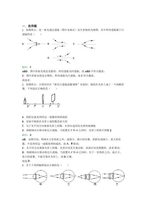 河南信阳市人教版初中物理八年级上册第五章综合知识点总结(专题培优)