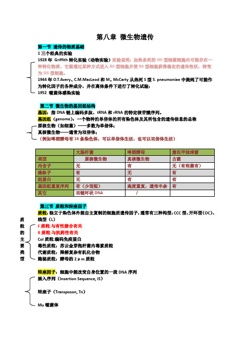 微生物的遗传与变异知识点整理