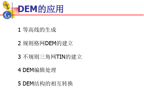 第五讲 DEM的应用