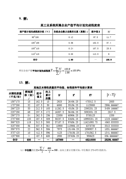 统计学原理第三章答案