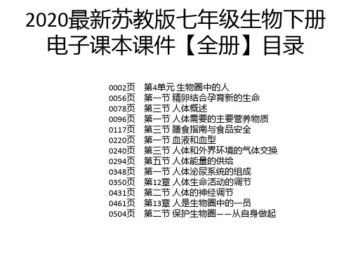 2020最新苏教版七年级生物下册电子课本课件【全册】