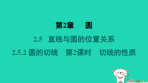 2024九年级数学下册第2章直线与圆的位置关系2.5.2圆的切线2切线的性质习题课件新版湘教版