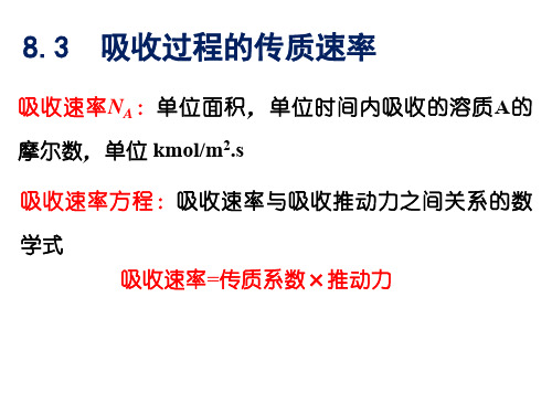 化工原理8.3 速率关系8.3 吸收过程的速率关系