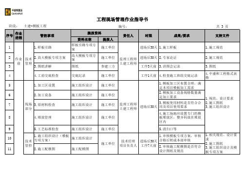 管控作业指导书(模板)20170926