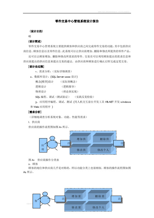 零件交易中心管理系统设计报告