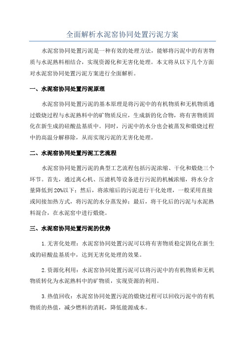 全面解析水泥窑协同处置污泥方案