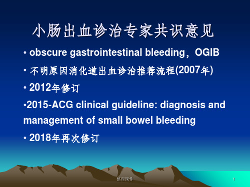 小肠出血诊治专家共识意见