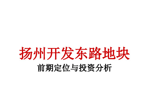 PPT文档-扬州开发东路地块20万平项目前期定位与投资分析94PPT