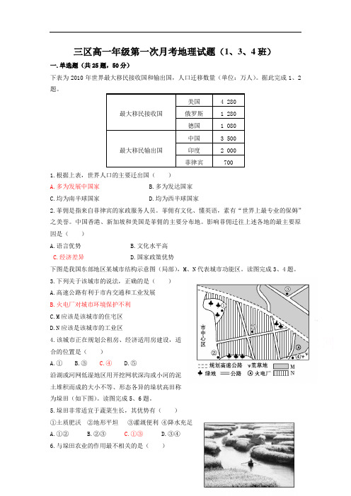 山东省滨州市邹平双语学校2015-2016学年高一上学期第