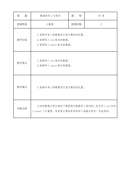 数据的导入与保存