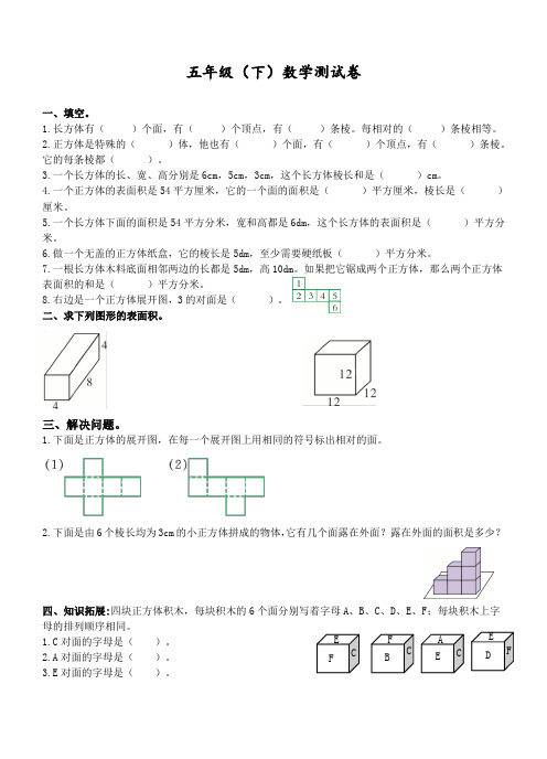 北师大版数学五年级下册第二单元练习