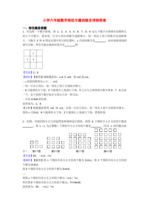 小学六年级数学培优专题训练含详细答案