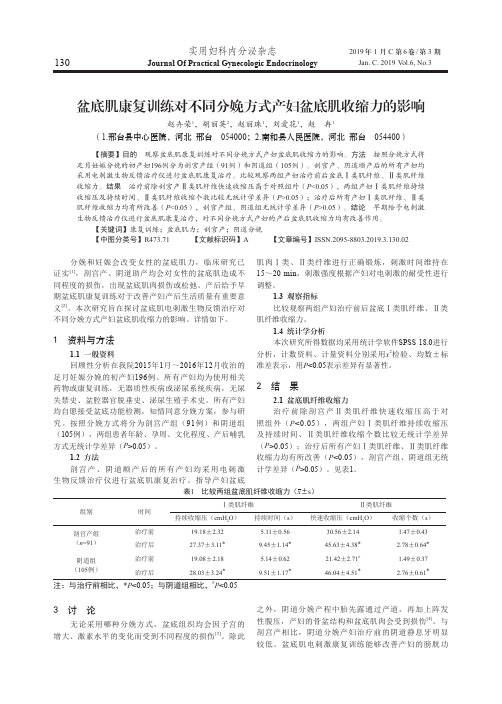 盆底肌康复训练对不同分娩方式产妇盆底肌收缩力的影响