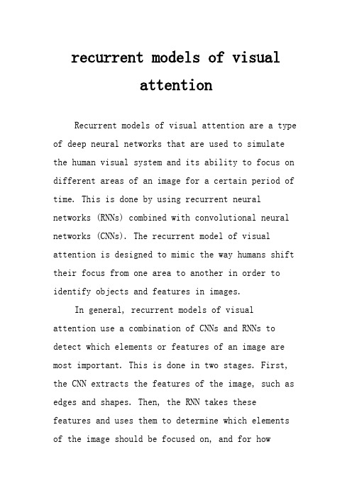 recurrent models of visual attention