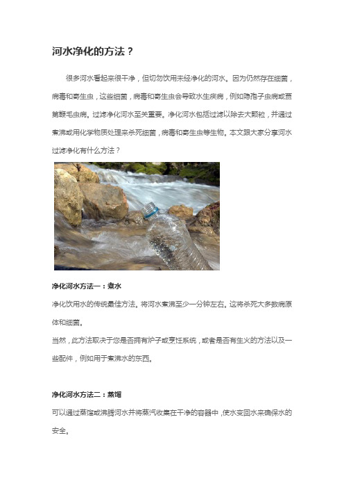 河水净化的方法