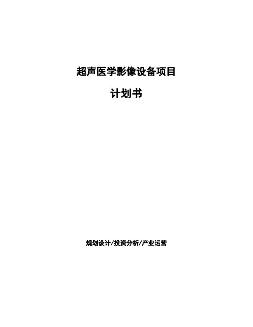 超声医学影像设备项目计划书