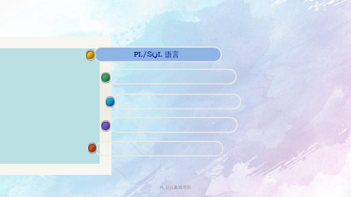 PLSQL基础培训PPT课件