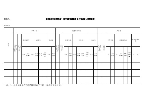 7：工程项目进度统计表