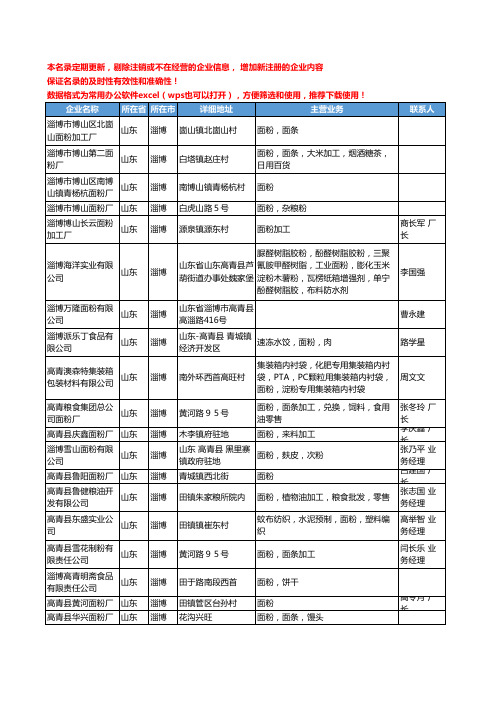 2020新版山东省淄博面粉工商企业公司名录名单黄页大全188家