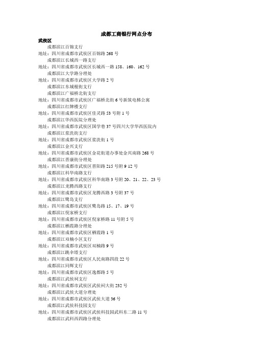 成都工行网点分布