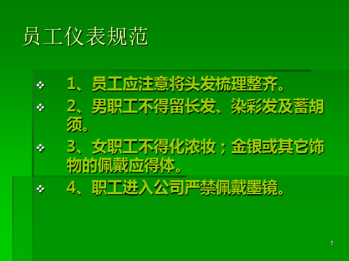 员工着装及仪容仪表规范17页PPT