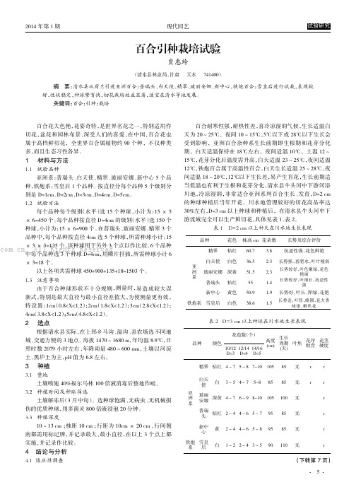 百合引种栽培试验