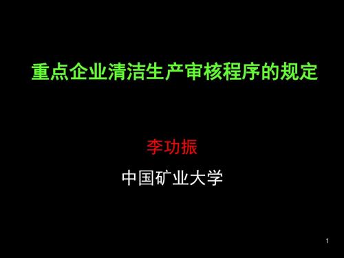附3:《重点企业清洁生产审核程序的规定的通知》解读