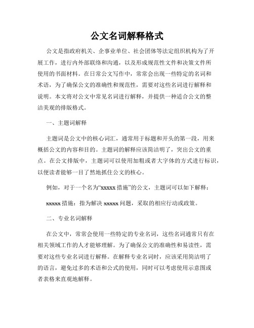 公文名词解释格式